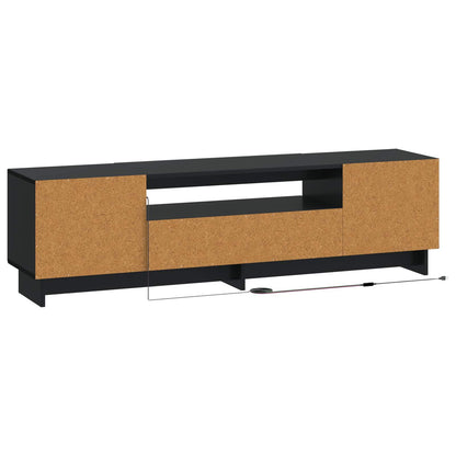 LED tv-meubel Zwart Bewerkt hout
