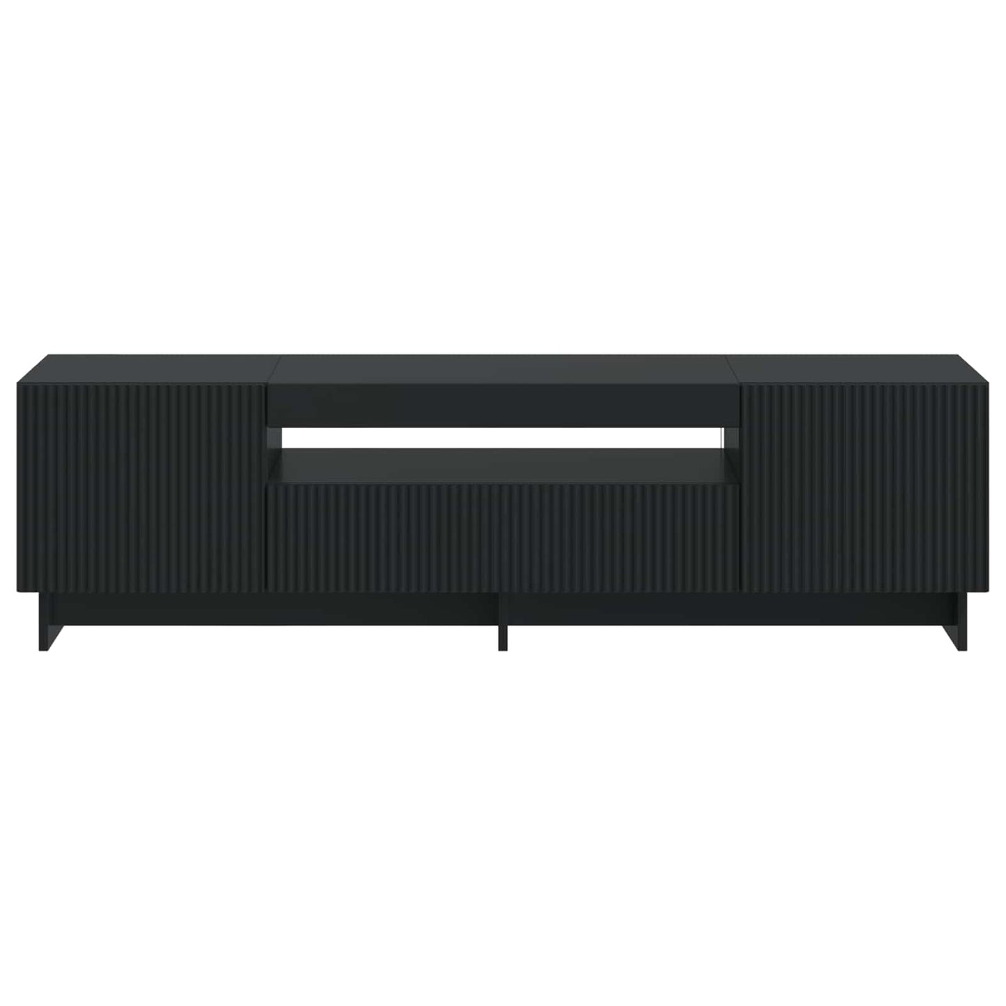 LED tv-meubel Zwart Bewerkt hout