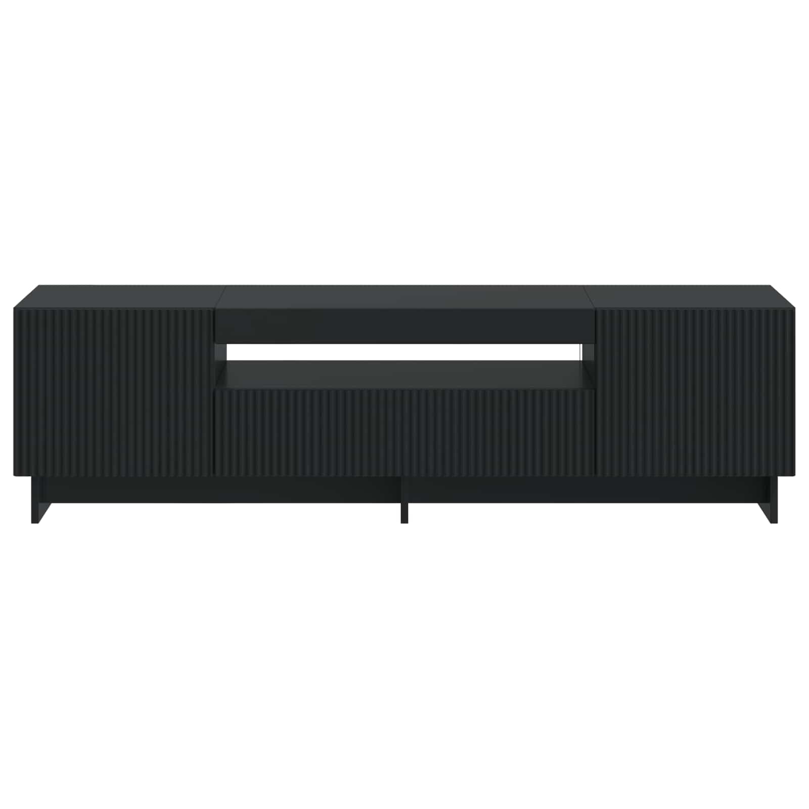 LED tv-meubel Zwart Bewerkt hout