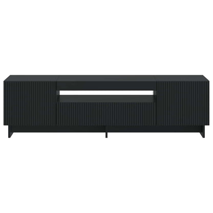 LED tv-meubel Zwart Bewerkt hout