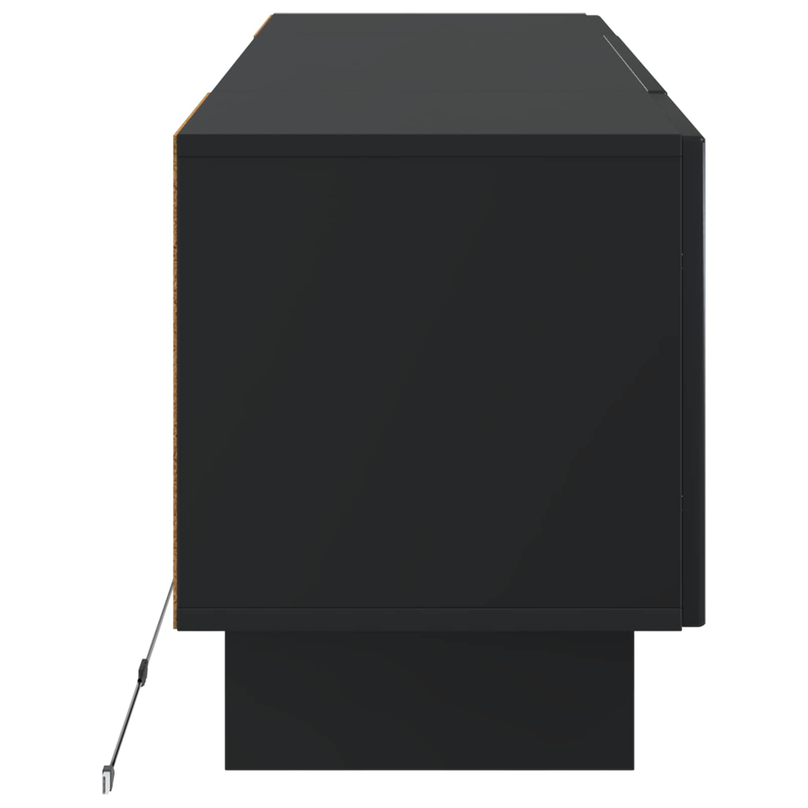 LED tv-meubel Zwart Bewerkt hout