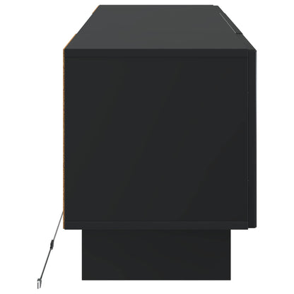 LED tv-meubel Zwart Bewerkt hout
