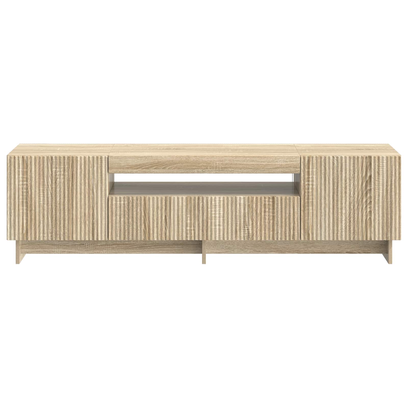 LED tv-meubel Sonoma Eiken Bewerkt hout