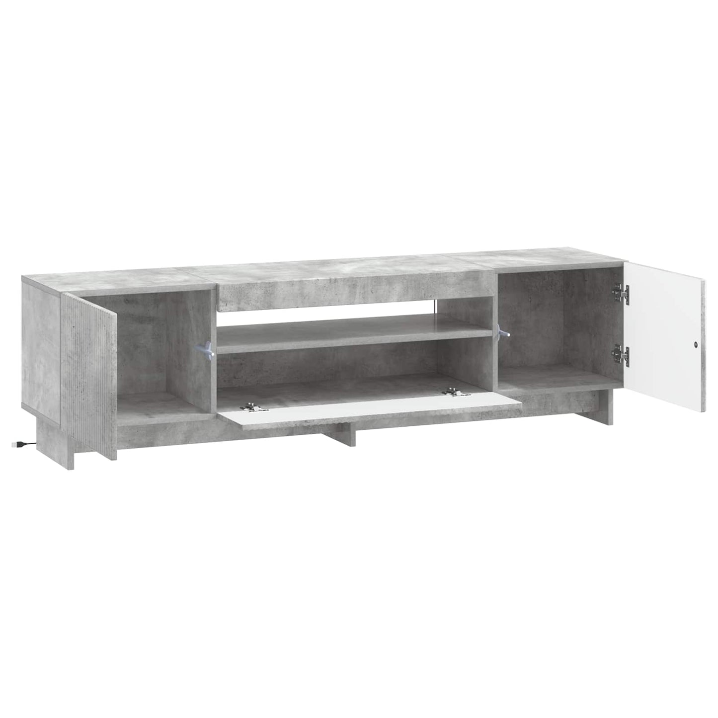 LED tv-meubel Betongrijs Bewerkt hout