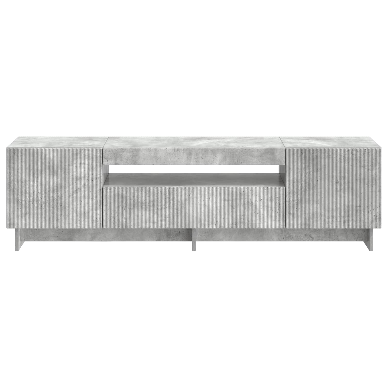 LED tv-meubel Betongrijs Bewerkt hout