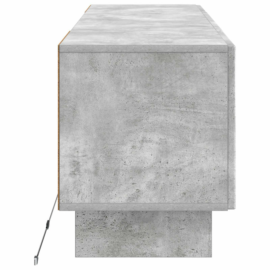 LED tv-meubel Betongrijs Bewerkt hout