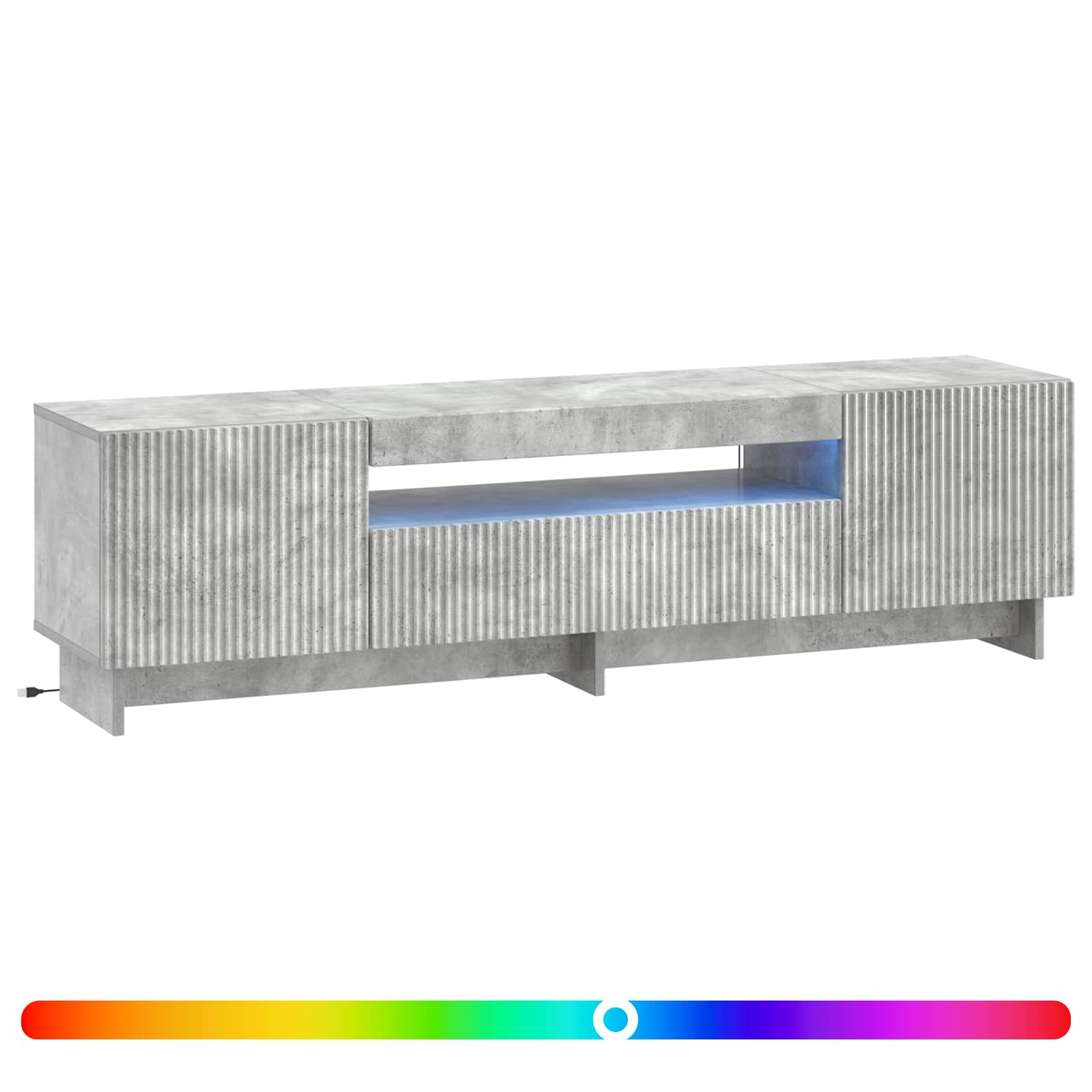 LED tv-meubel Betongrijs Bewerkt hout