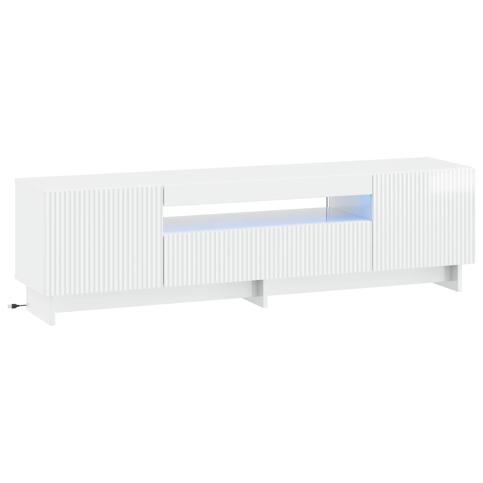 LED tv-meubel Hoogglans Wit Bewerkt hout