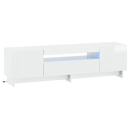 LED tv-meubel Hoogglans Wit Bewerkt hout