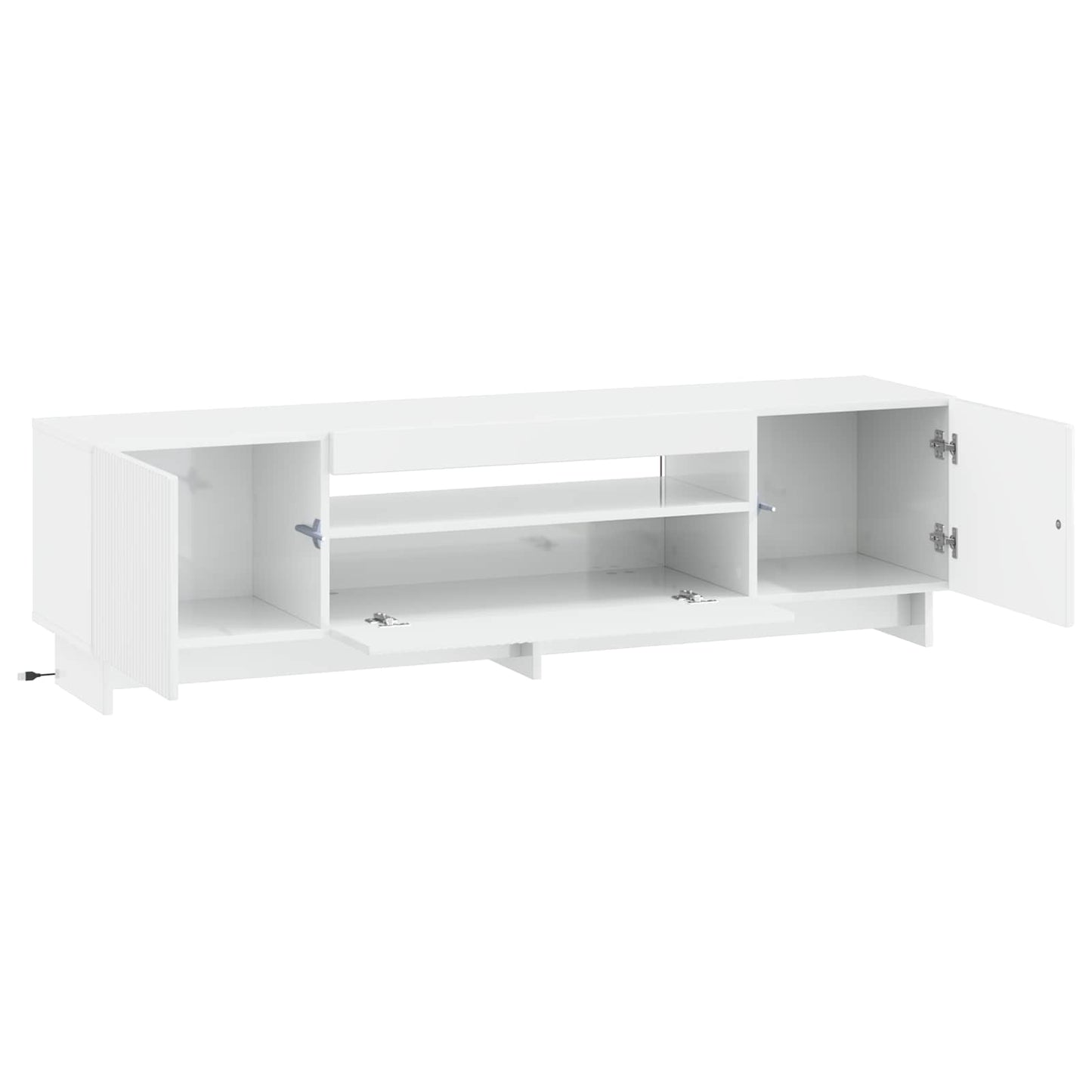 LED tv-meubel Hoogglans Wit Bewerkt hout