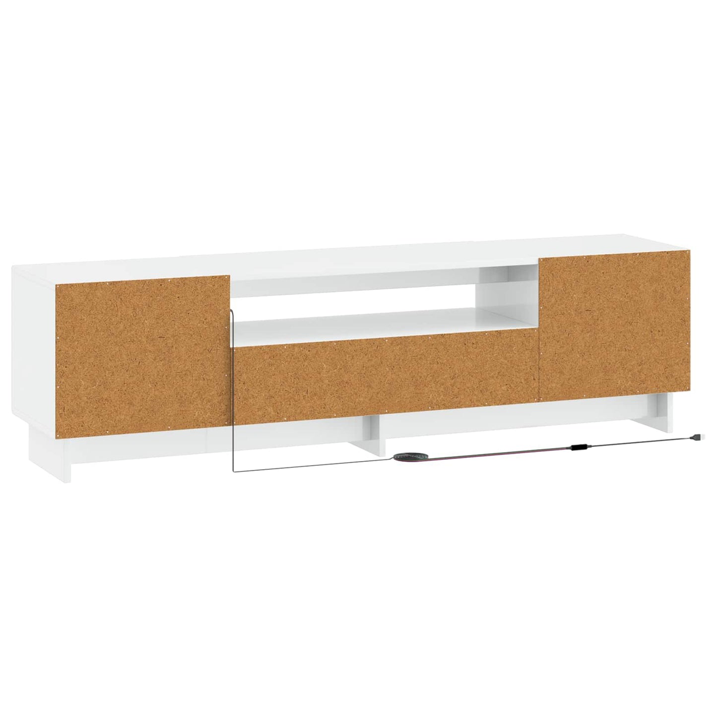 LED tv-meubel Hoogglans Wit Bewerkt hout