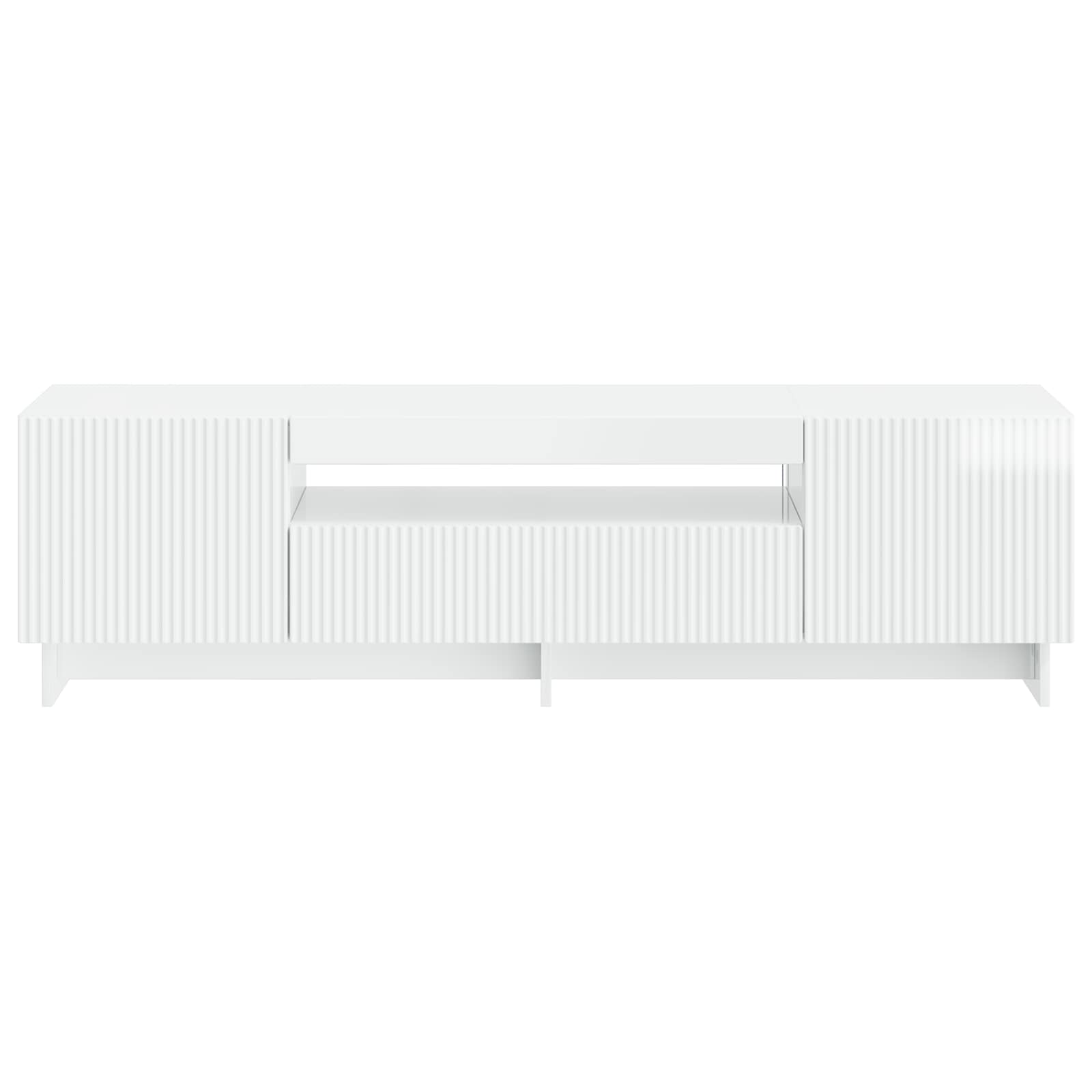 LED tv-meubel Hoogglans Wit Bewerkt hout