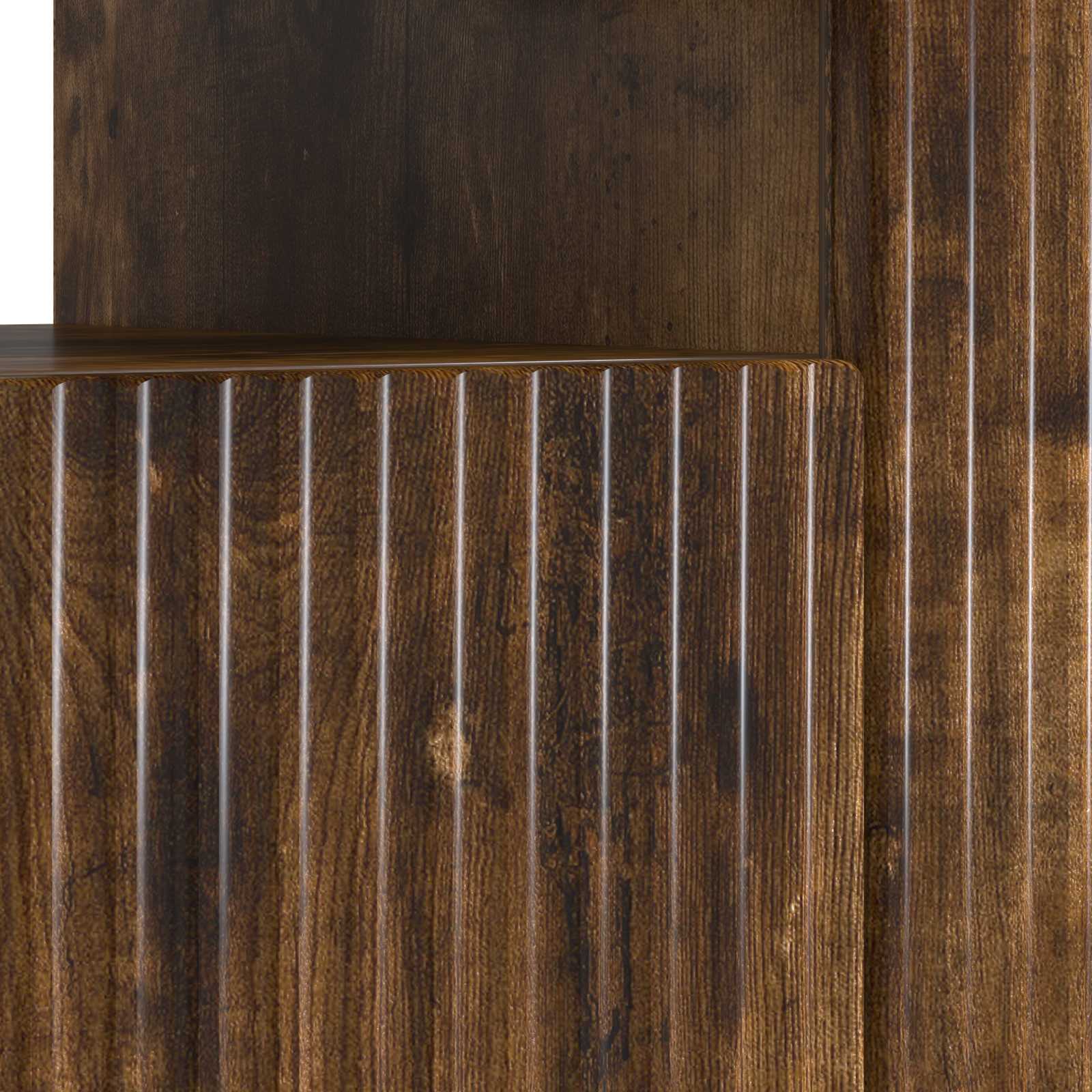 LED tv-meubel Gerookt eiken Bewerkt hout