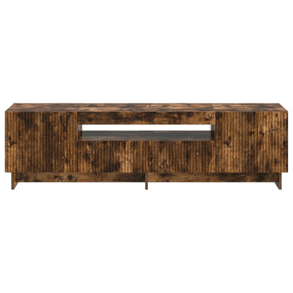 LED tv-meubel Gerookt eiken Bewerkt hout