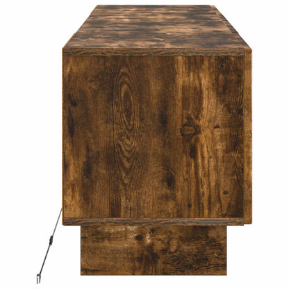 LED tv-meubel Gerookt eiken Bewerkt hout