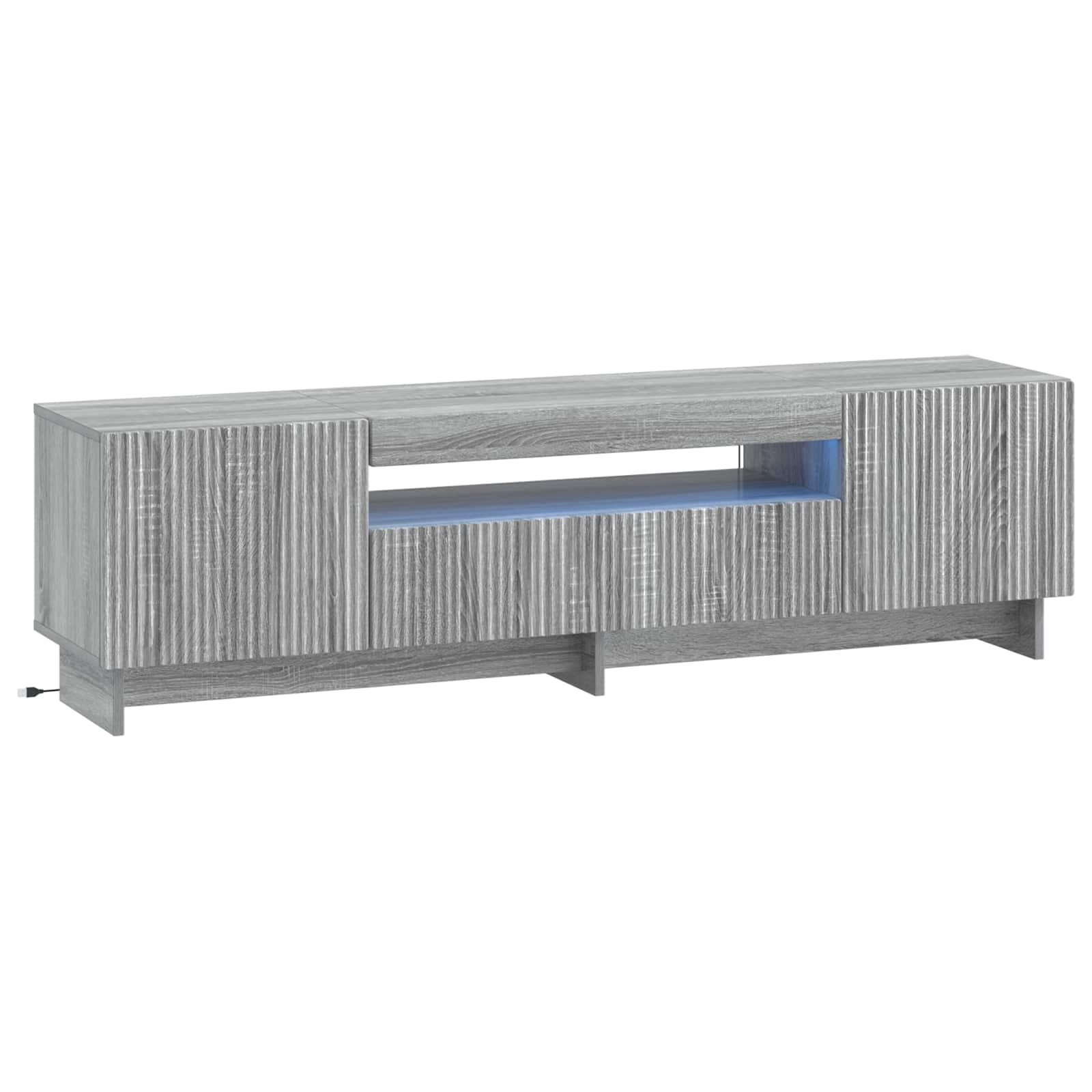 LED tv-meubel Grijs Sonoma Bewerkt hout