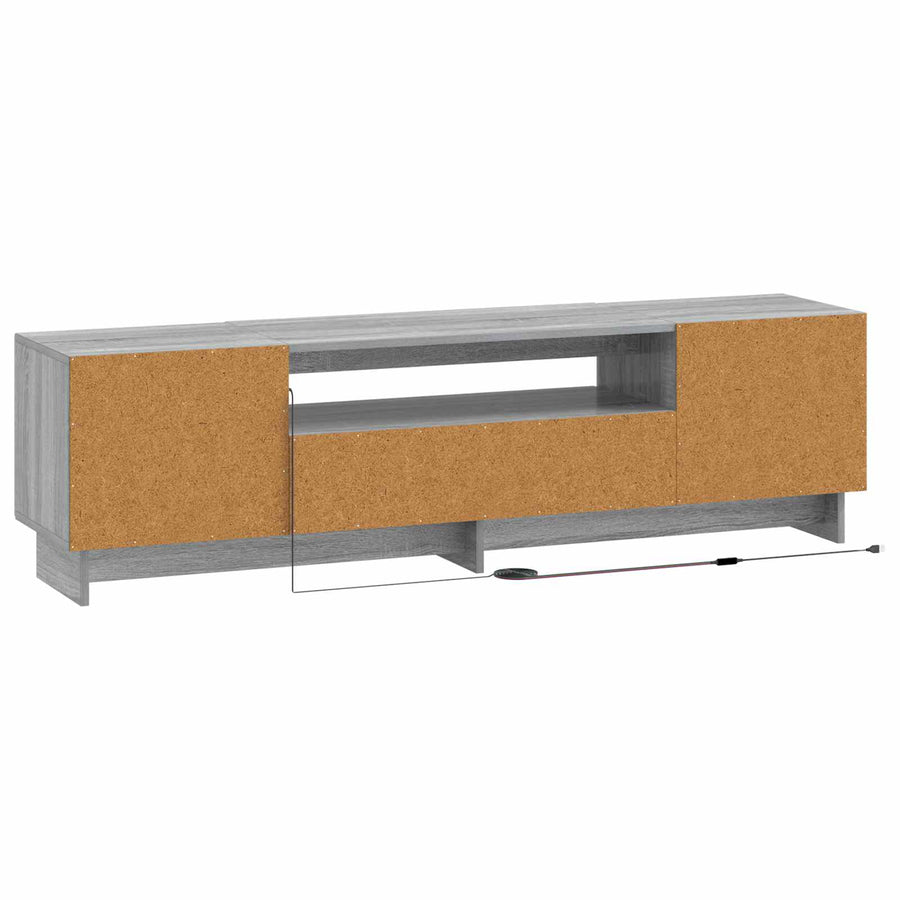 LED tv-meubel Grijs Sonoma Bewerkt hout