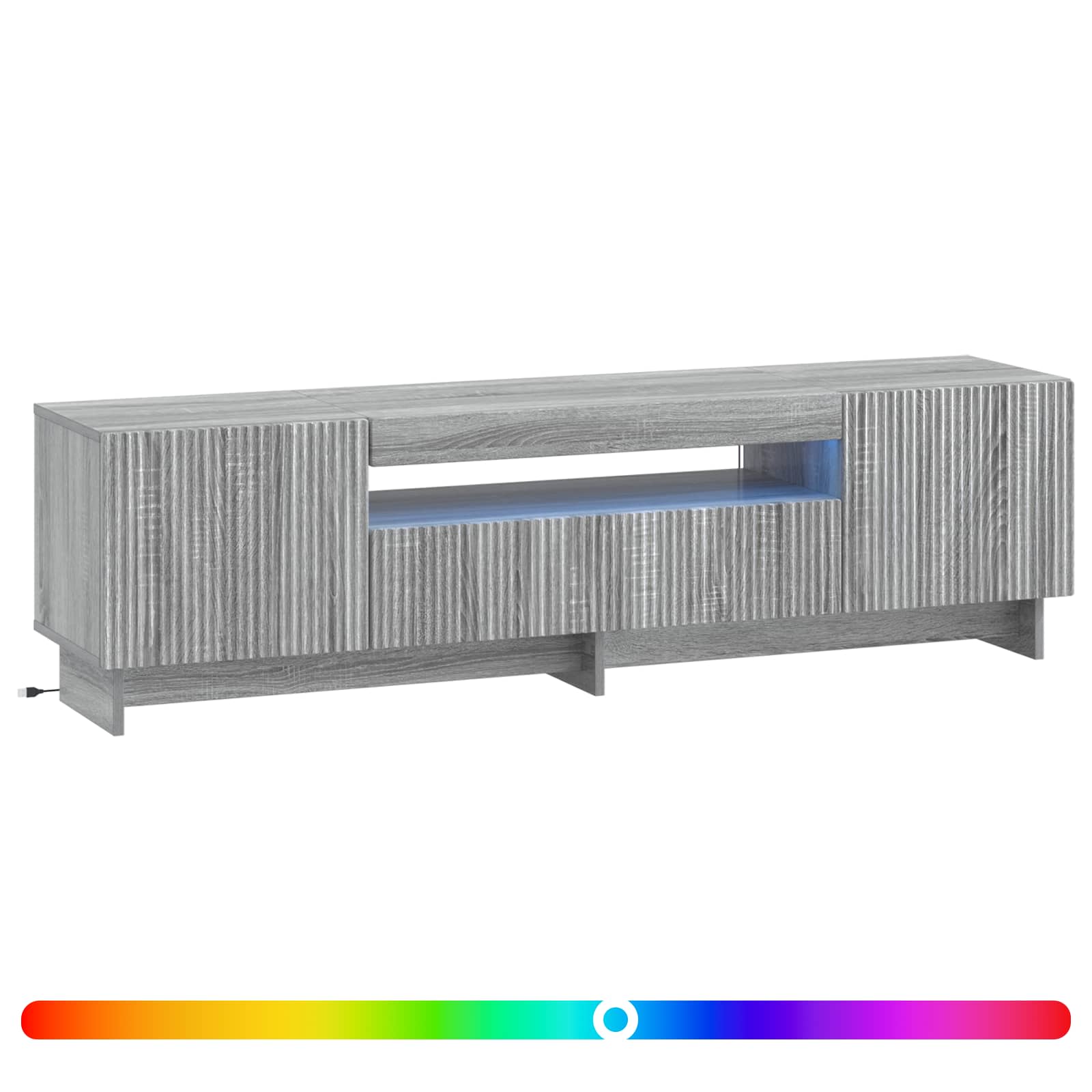 LED tv-meubel Grijs Sonoma Bewerkt hout