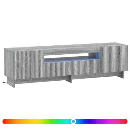 LED tv-meubel Grijs Sonoma Bewerkt hout
