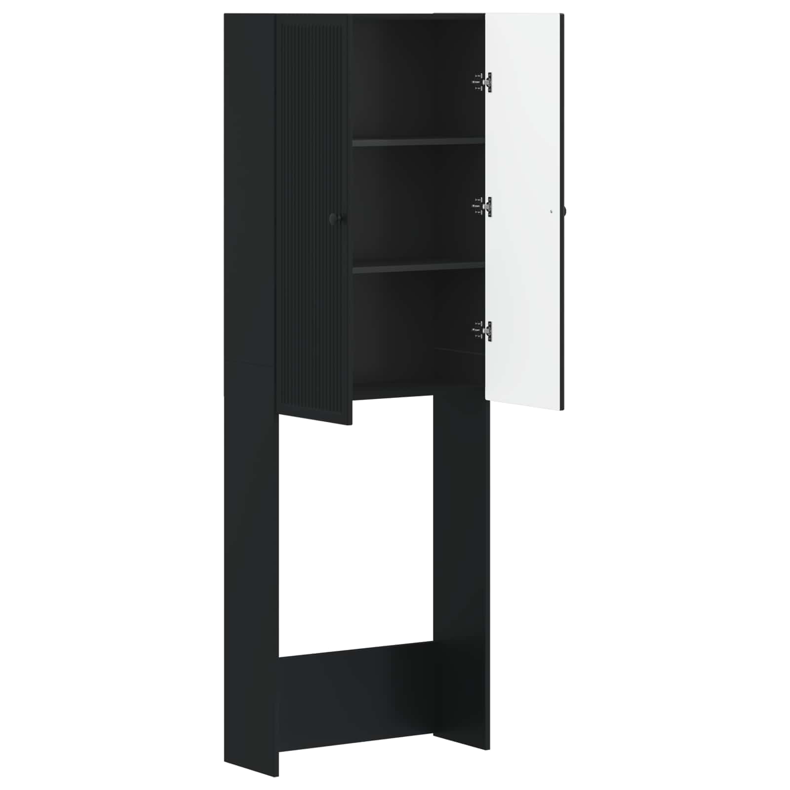 Toiletkast EDE Zwart 66 x 25,5 x 190 cm Bewerkt hout