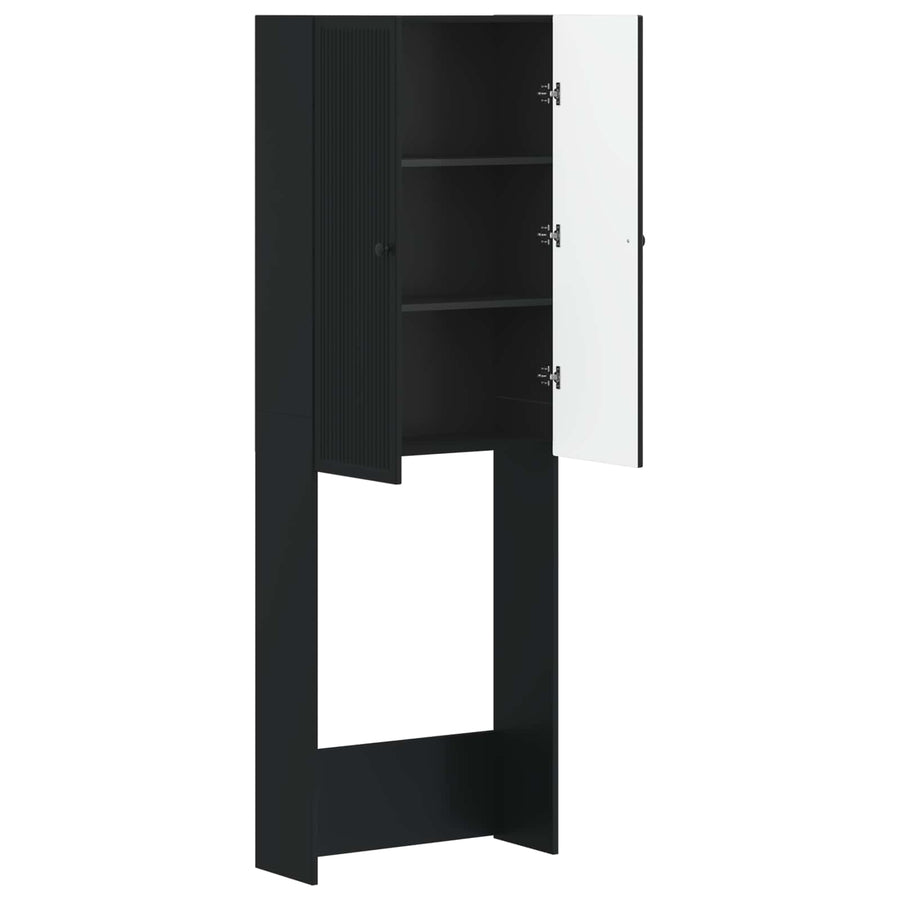 Toiletkast EDE Zwart 66 x 25,5 x 190 cm Bewerkt hout