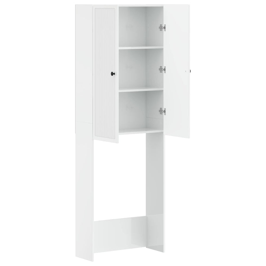 Toiletkast EDE Hoogglans Wit 66 x 25,5 x 190 cm Bewerkt hout