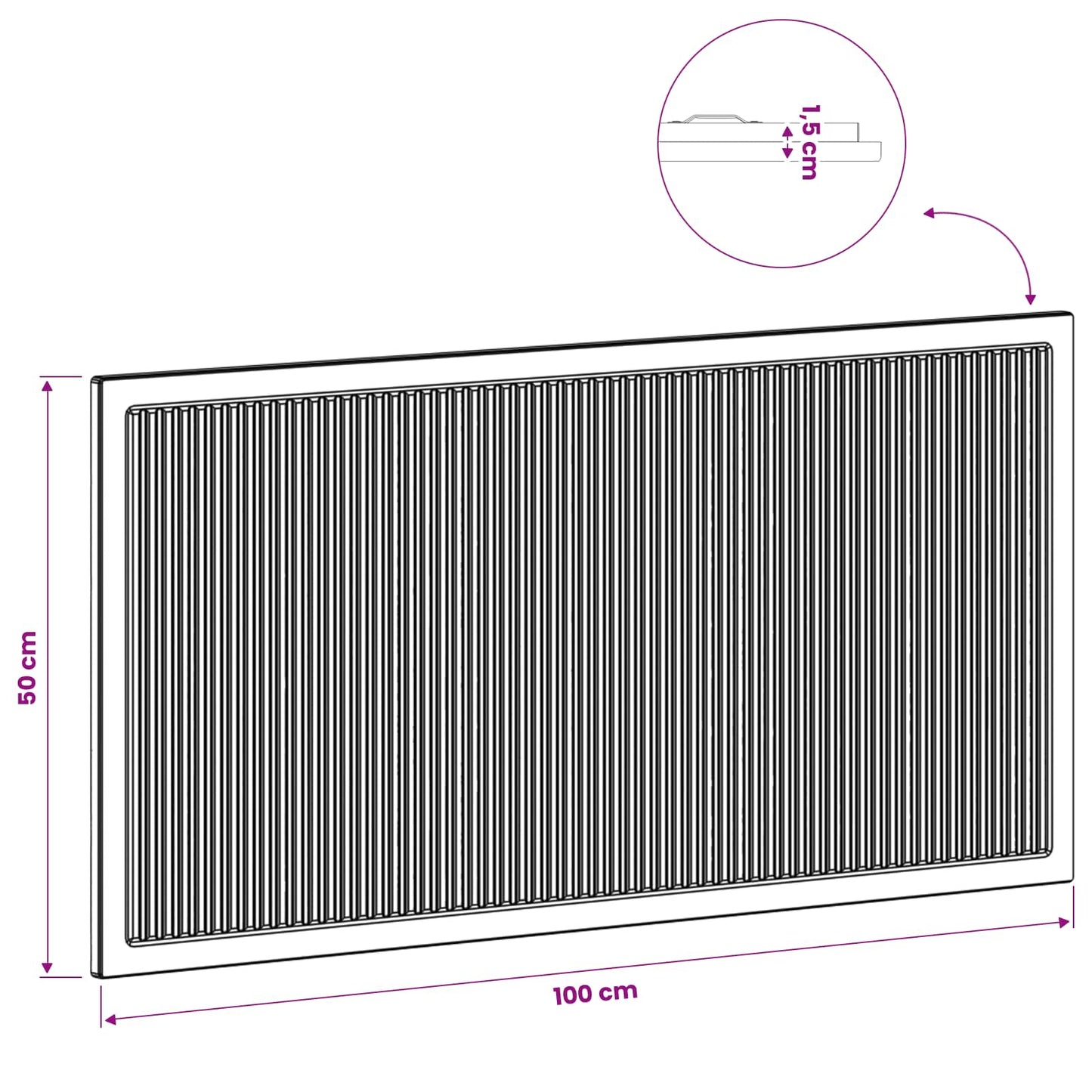 Wandgemonteerd Hoofdeinde EDE Hoogglans Wit Bewerkt hout