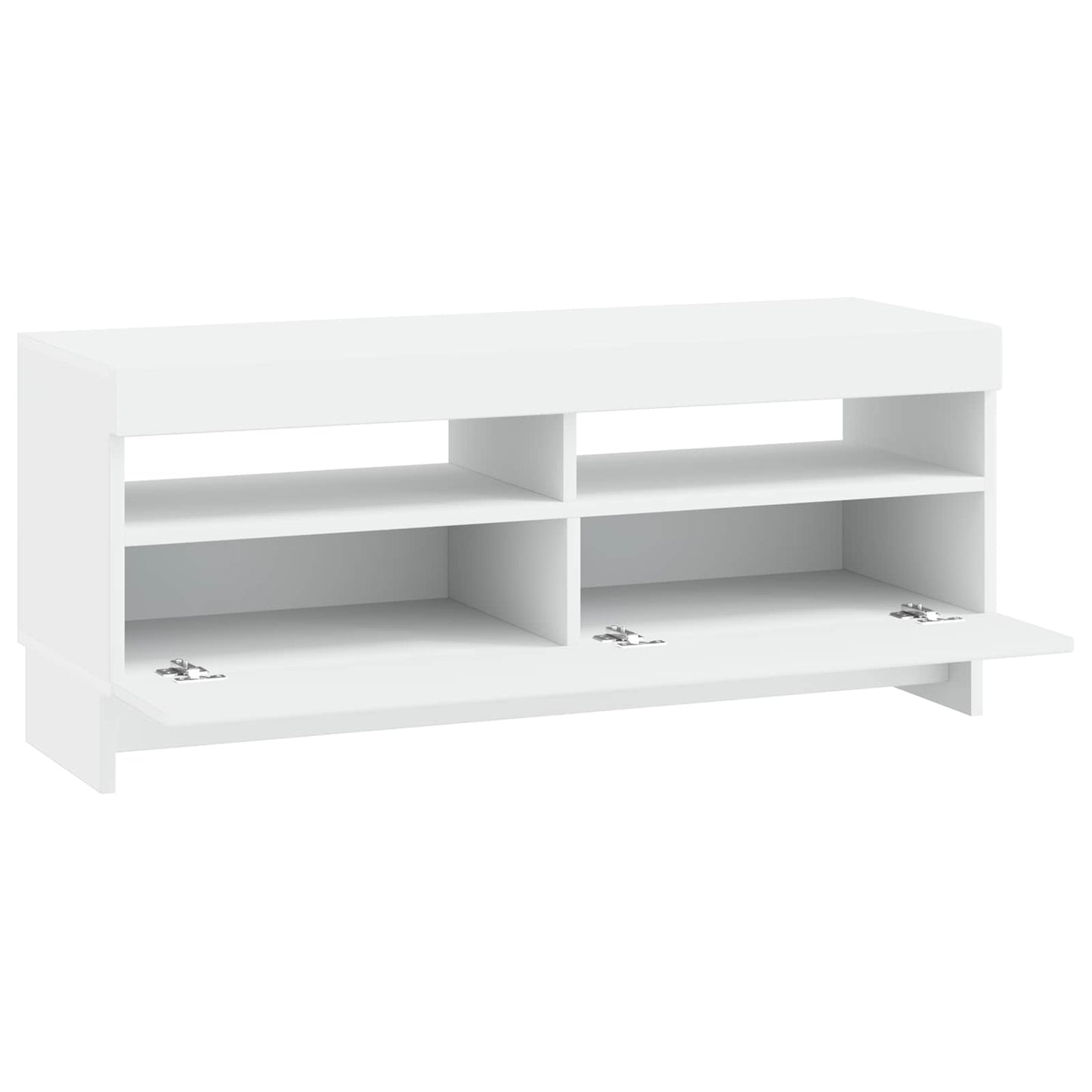 LED tv-meubel Wit Bewerkt hout