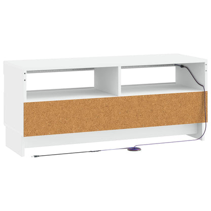 LED tv-meubel Wit Bewerkt hout