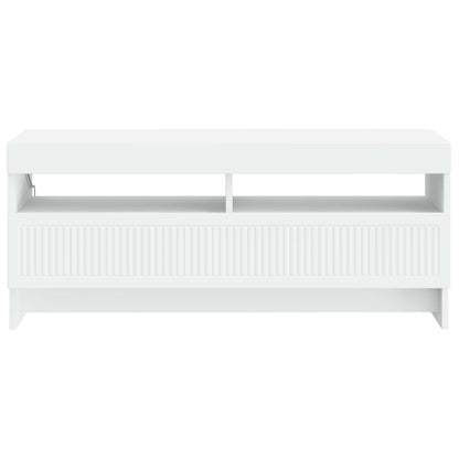 LED tv-meubel Wit Bewerkt hout