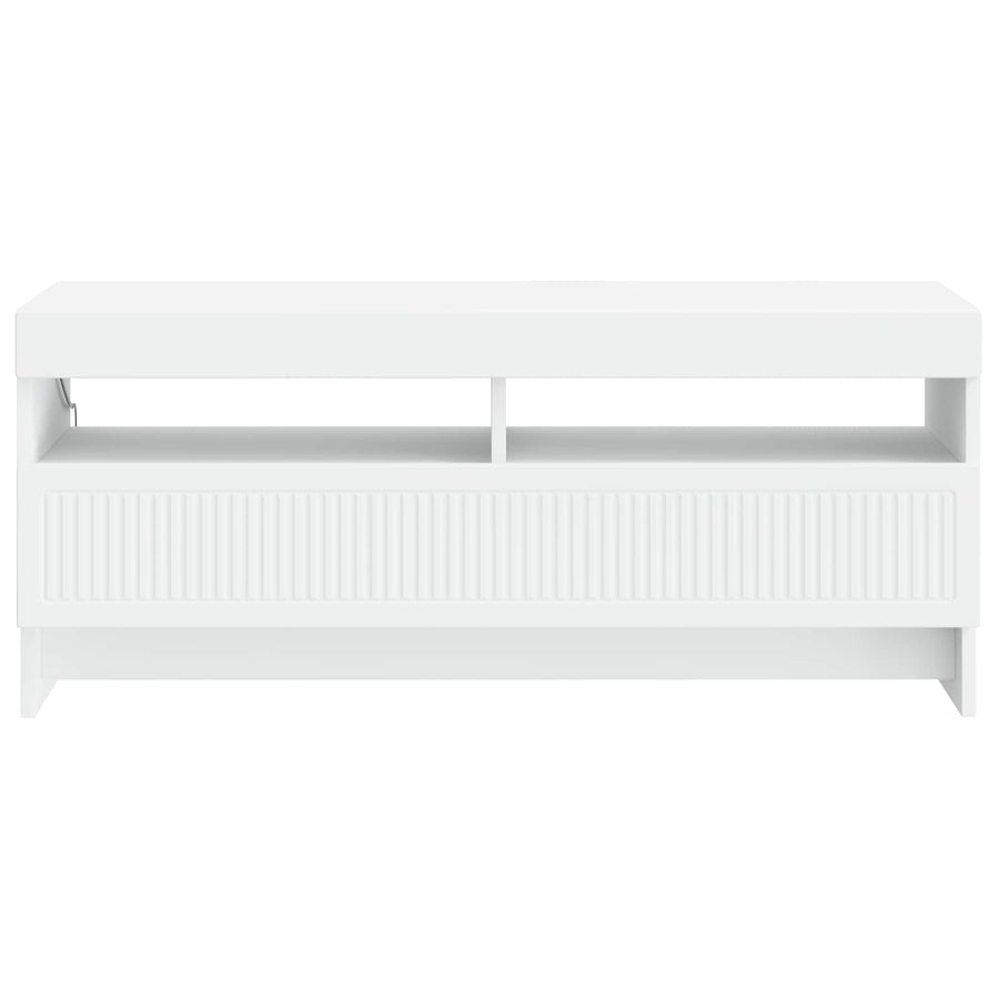 LED tv-meubel Wit Bewerkt hout