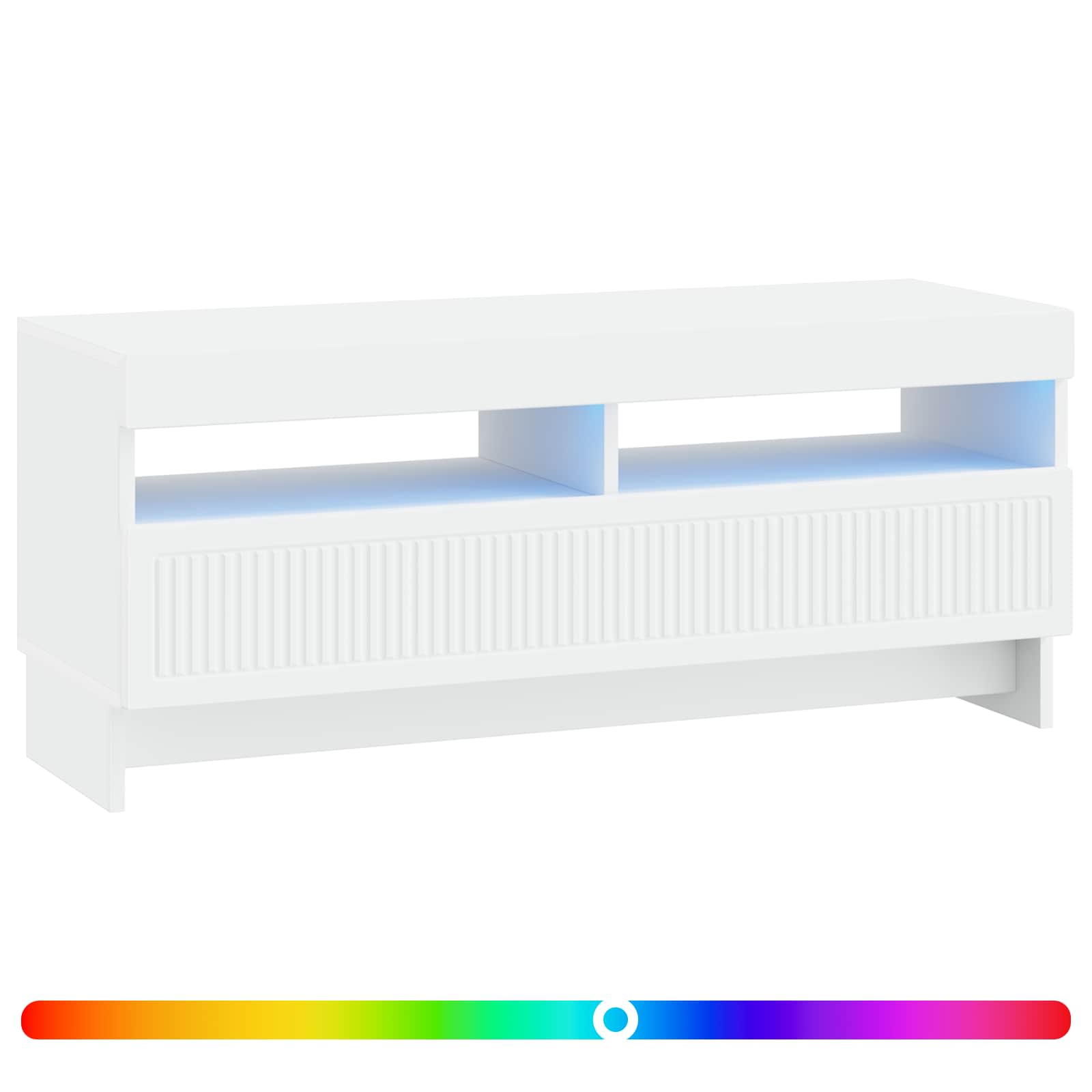 LED tv-meubel Wit Bewerkt hout