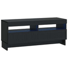 LED tv-meubel Zwart Bewerkt hout