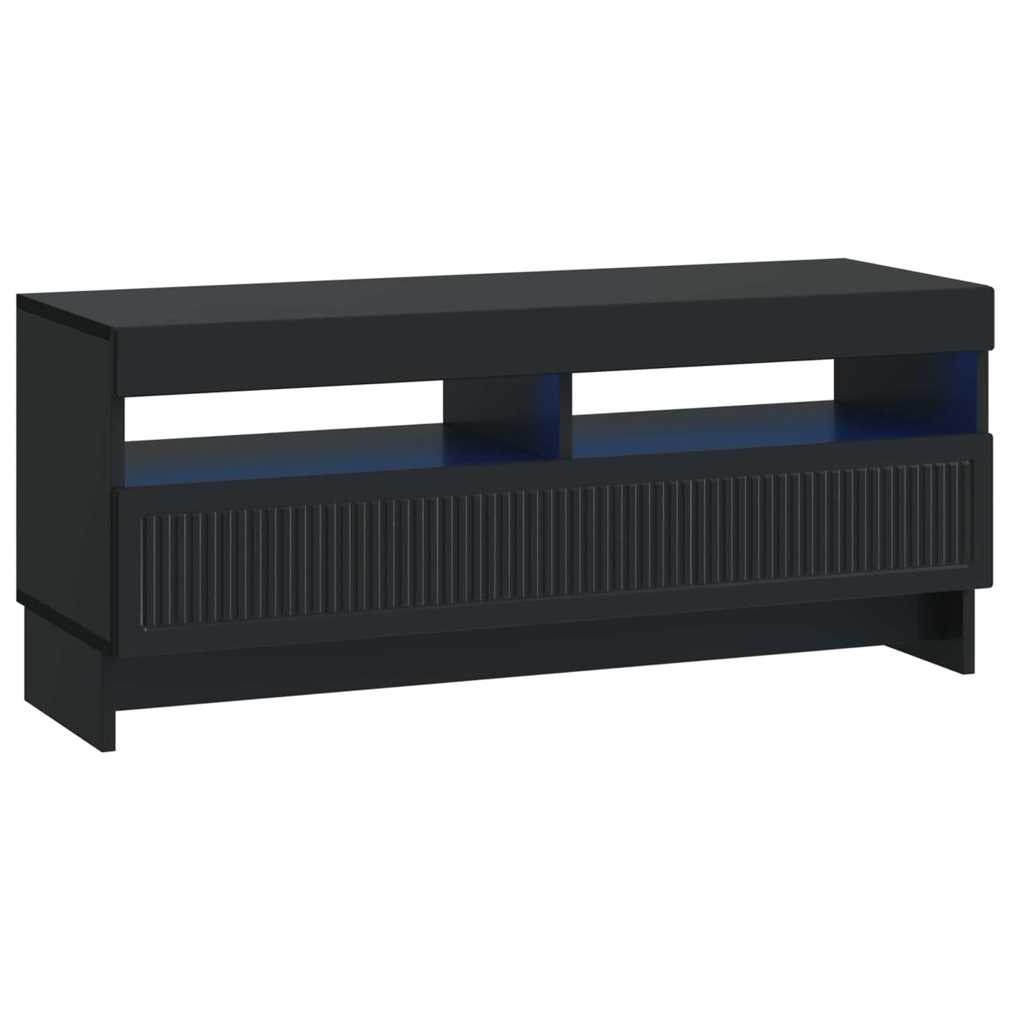 LED tv-meubel Zwart Bewerkt hout