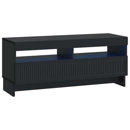LED tv-meubel Zwart Bewerkt hout