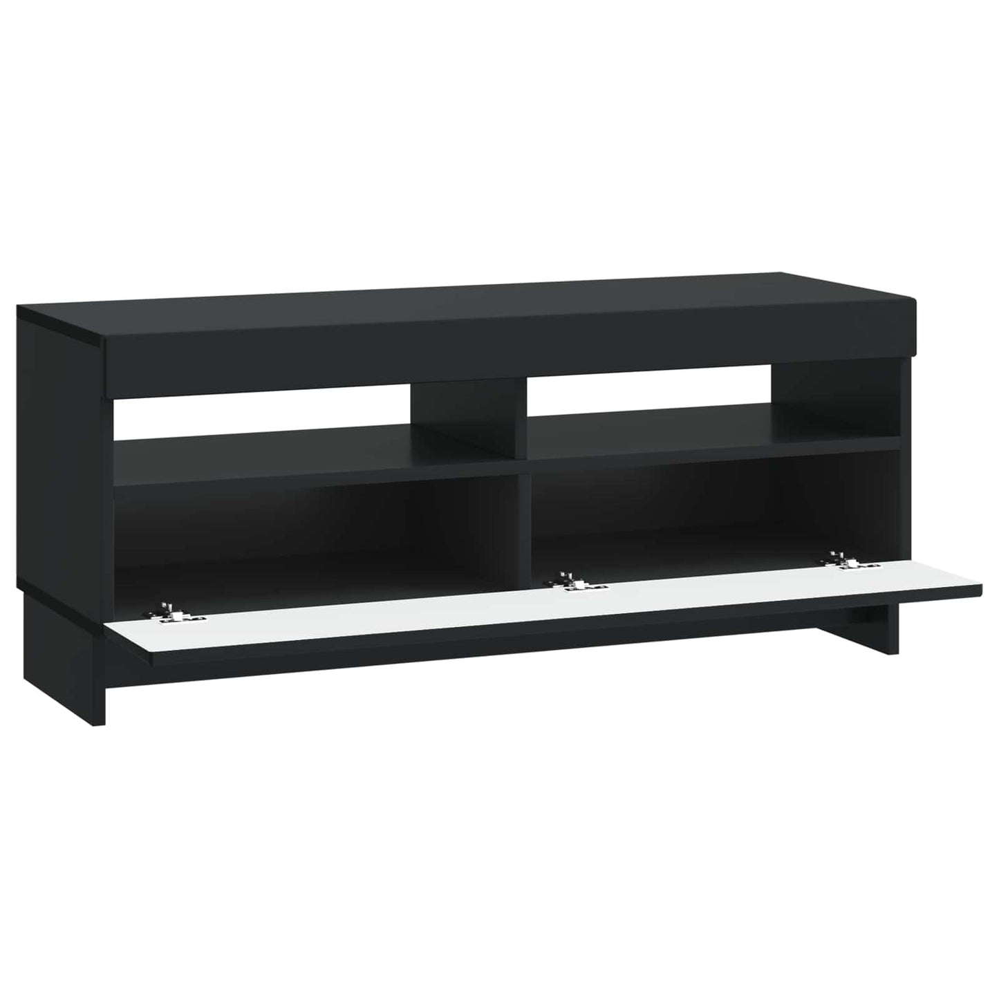 LED tv-meubel Zwart Bewerkt hout