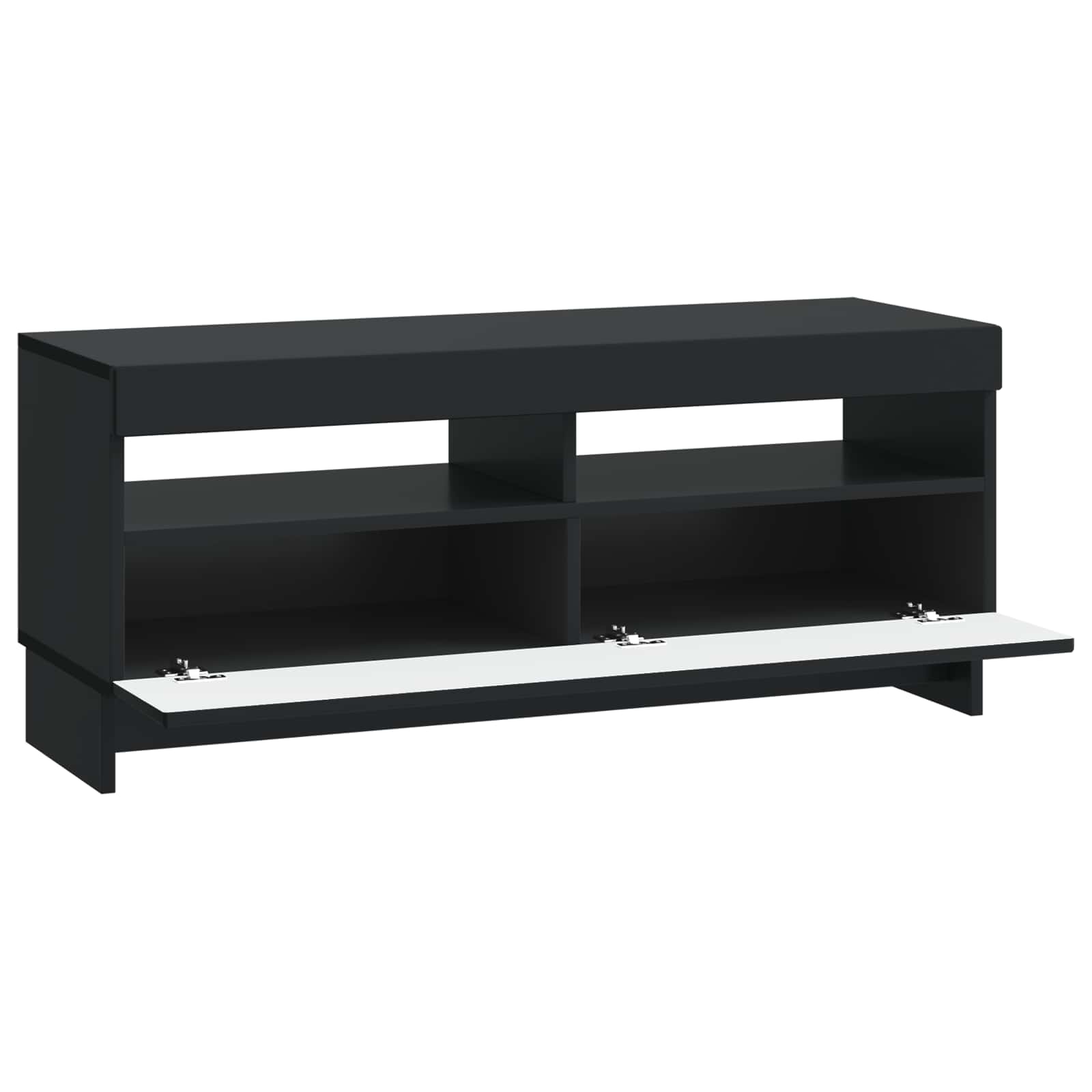 LED tv-meubel Zwart Bewerkt hout