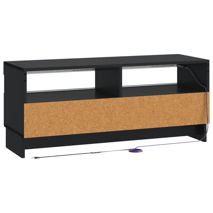 LED tv-meubel Zwart Bewerkt hout
