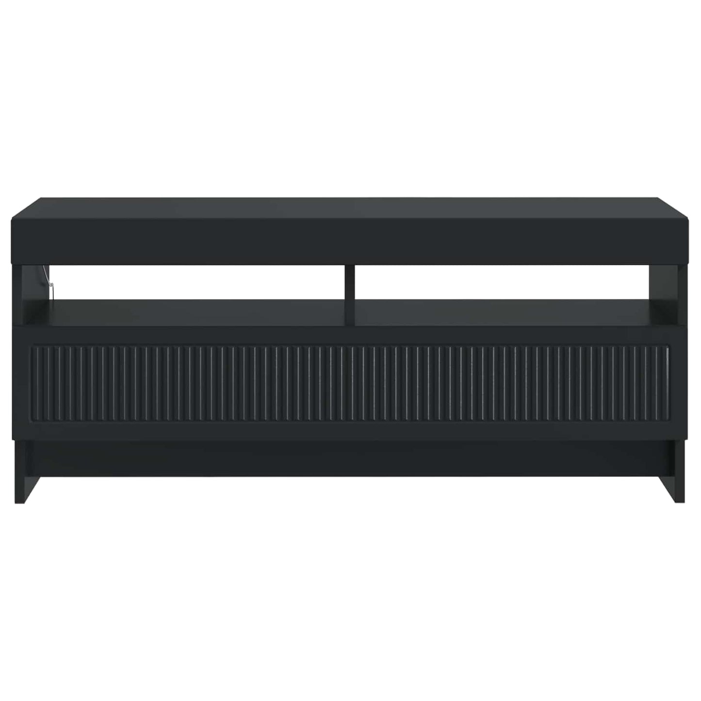 LED tv-meubel Zwart Bewerkt hout