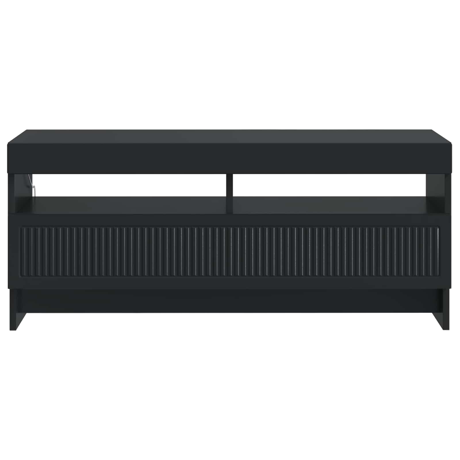 LED tv-meubel Zwart Bewerkt hout