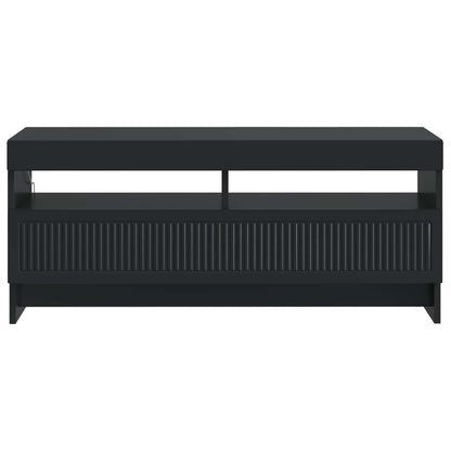 LED tv-meubel Zwart Bewerkt hout