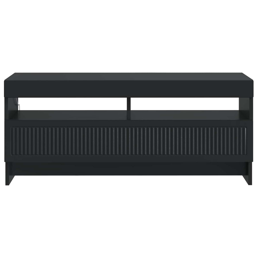 LED tv-meubel Zwart Bewerkt hout
