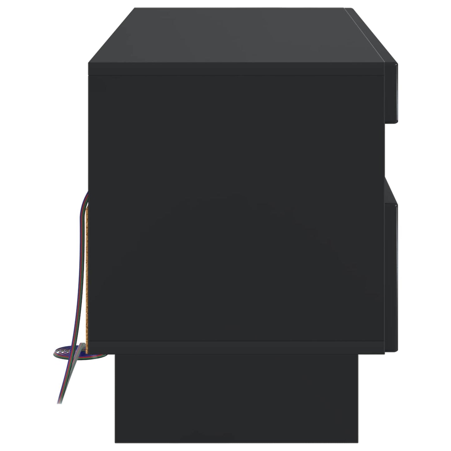 LED tv-meubel Zwart Bewerkt hout