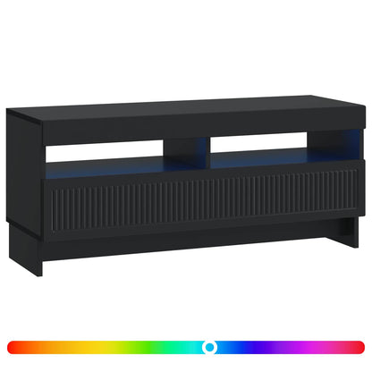 LED tv-meubel Zwart Bewerkt hout