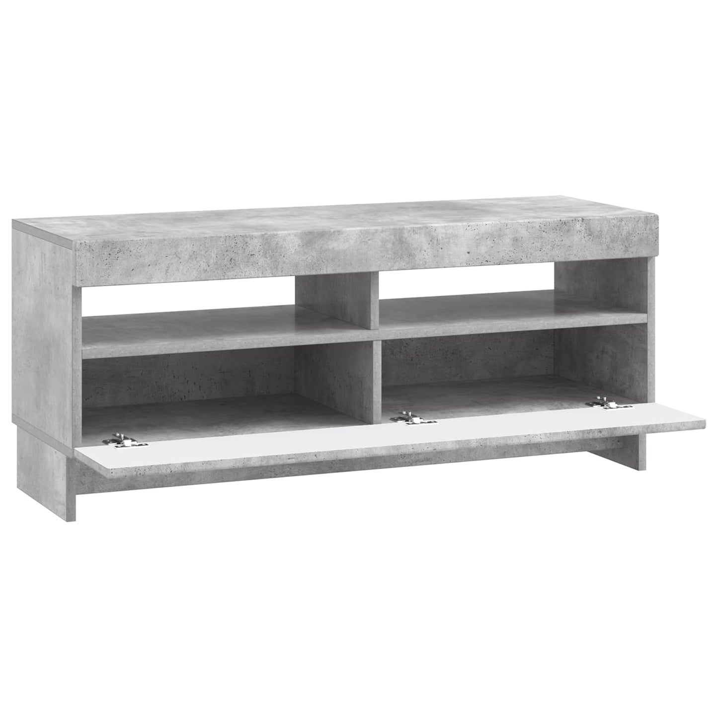 LED tv-meubel Betongrijs Bewerkt hout