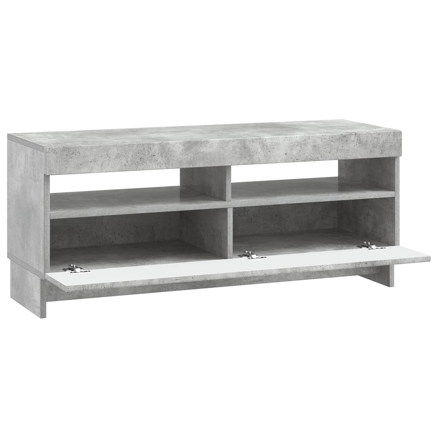 LED tv-meubel Betongrijs Bewerkt hout