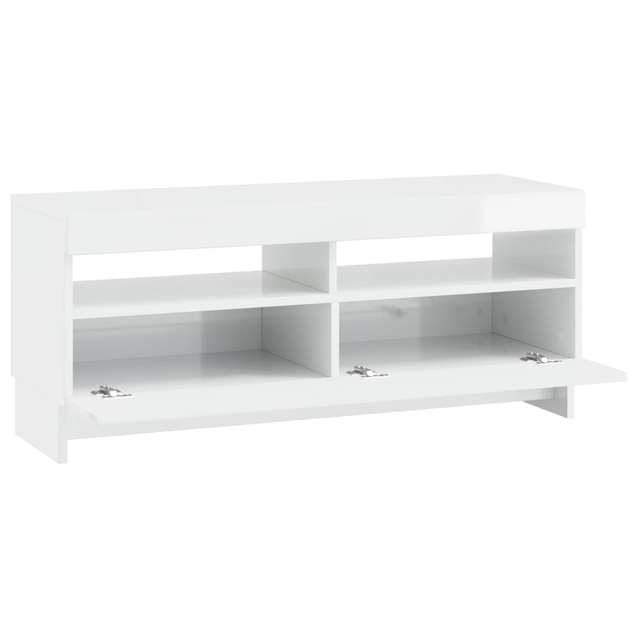 LED tv-meubel Hoogglans Wit Bewerkt hout