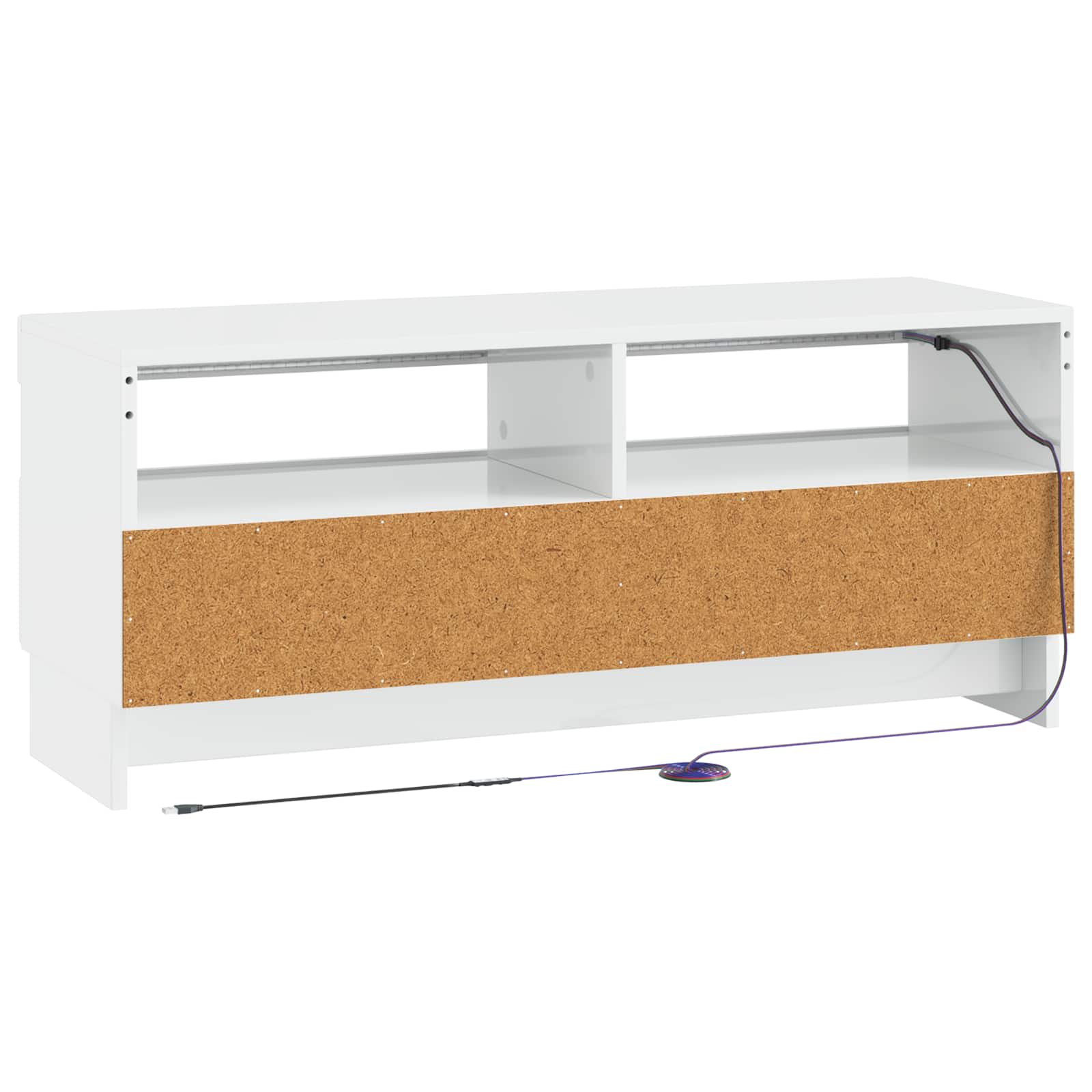 LED tv-meubel Hoogglans Wit Bewerkt hout