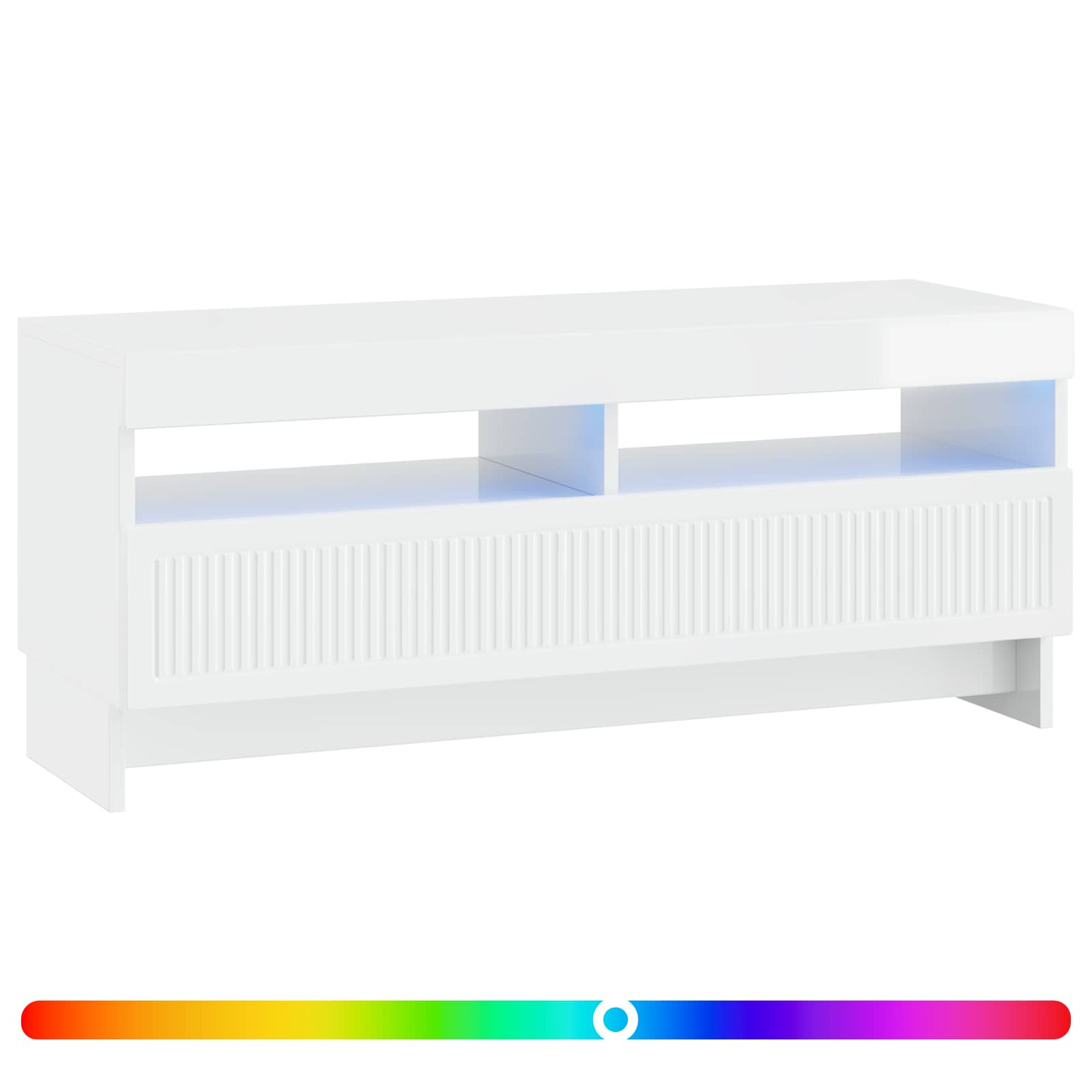 LED tv-meubel Hoogglans Wit Bewerkt hout