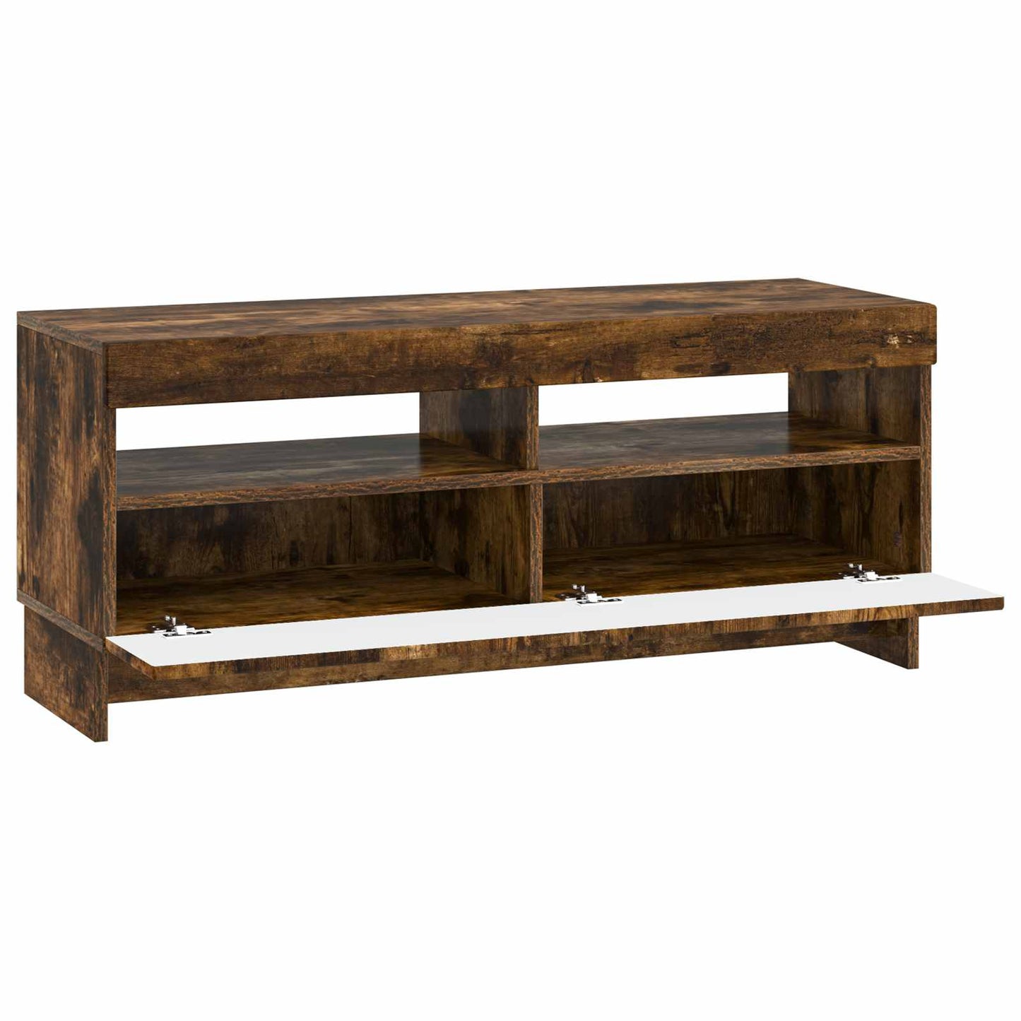 LED tv-meubel Gerookt eiken Bewerkt hout